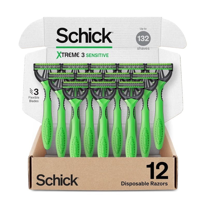 Amazon.com: Schick Xtreme 3 Original Razor — Disposable Head Razor for Sensitive Skin, 12 Count : Beauty & Personal Care