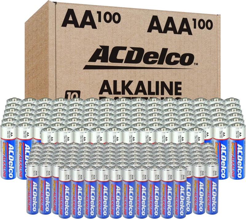 Amazon.com: ACDelco AA and AAA 200-Count Combo Pack Super Alkaline Batteries, 100-Count Each, 10-Year Shelf Life, Recloseable Packaging : Health & Household