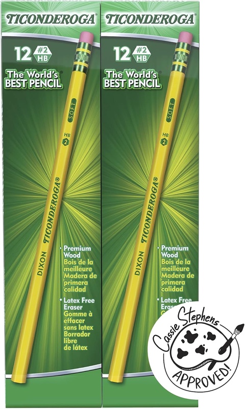 Amazon.com: TICONDEROGA Pencils, Wood-Cased, Unsharpened, Graphite #2 HB Soft, Yellow, 96-Pack (13872) : Everything Else