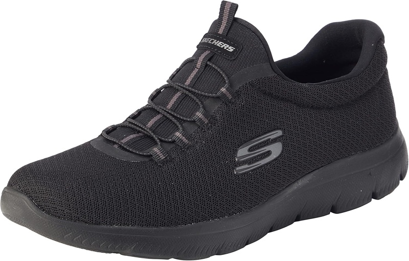 Amazon.com | Skechers womens Summits Sneaker, Black/White, 8 US | Fashion Sneakers