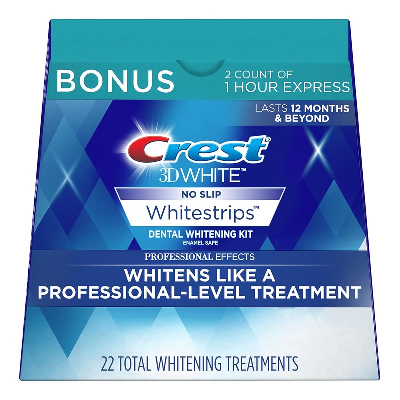 Amazon.com: Crest 3D White Professional Effects Whitestrips 20 Treatments + Crest 3D White 1 Hour Express Whitestrips 2 Treatments - Teeth Whitening Kit : Everything Else
