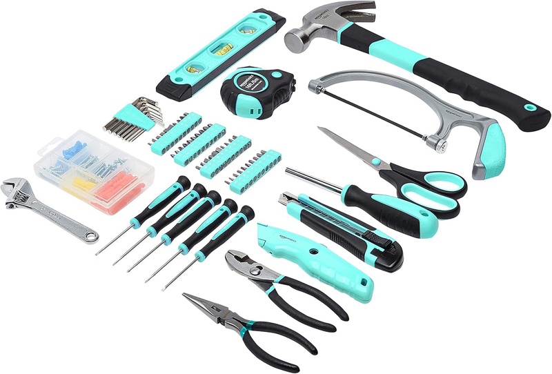 Amazon Basics Household Tool Set with Tool Bag - 165-Piece, Turquoise - - Amazon.com
