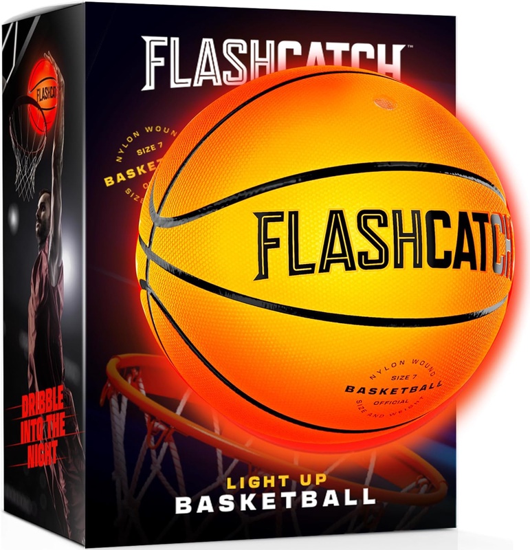 Amazon.com: FlashCatch Light Up Basketball - Glow in The Dark - Sports Gear Accessories Gifts for Boys 8-15+ Year Old - Kids, Teens Gift Ideas - Cool Teen Boy Toys Ages 8 9 10 11 12 13 14 15 Age Outdoor Teenage : Toys & Games