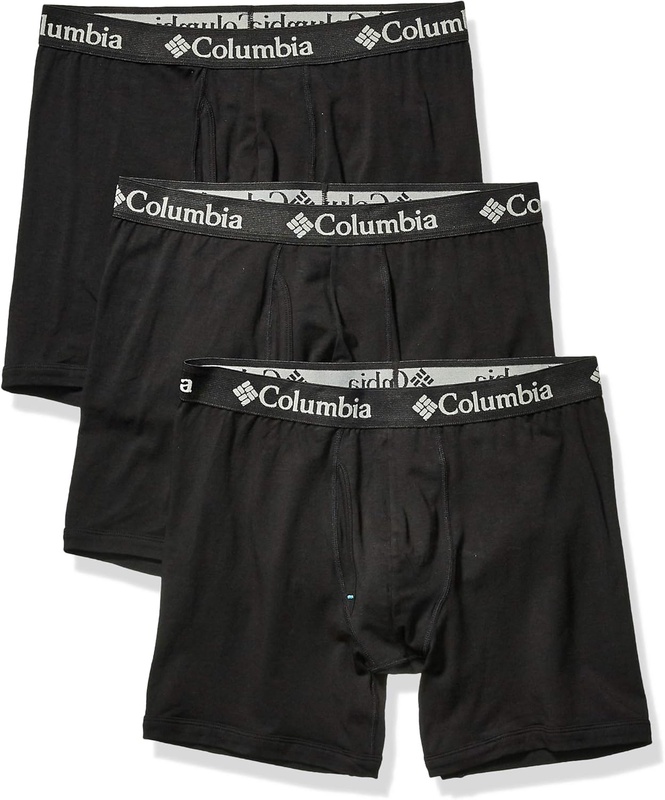 Columbia Men's Cotton Stretch 3 PK Boxer Brief, New Black, Large at Amazon Men’s Clothing store