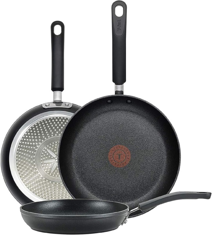 Amazon.com: T-fal E938S3 Professional Total Nonstick Thermo-Spot Heat Indicator Fry Pan Cookware Set, 3-Piece, 8-Inch 10.5-Inch and 12.5-Inch, Black: Home & Kitchen