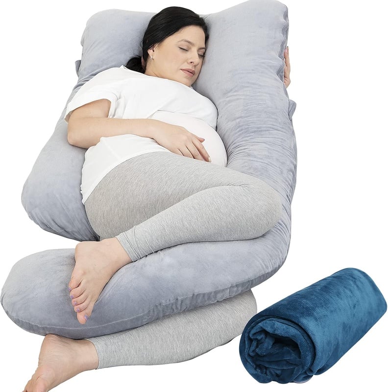 Amazon.com: Pregnancy Pillow with 2 Velvet Cover, Rukoy Pregnancy Body Pillow for Side Sleeping, U Shaped Maternity Pillow for Belly Back Support : Baby