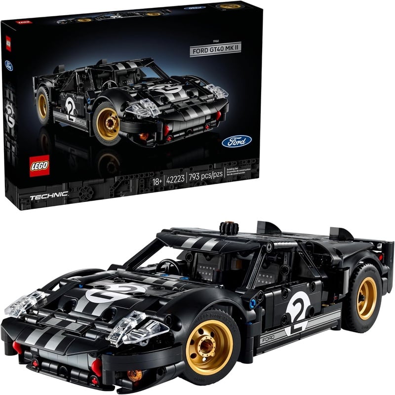 Amazon.com: LEGO Technic 1966 Ford GT40 MKII Race Car Building Set for Adults - Collectible Toy W/Realistic Functions & Features for Adult Sports Car Fans, Ages 18+ - Gift Idea for Birthdays - 42223 : Toys & Games