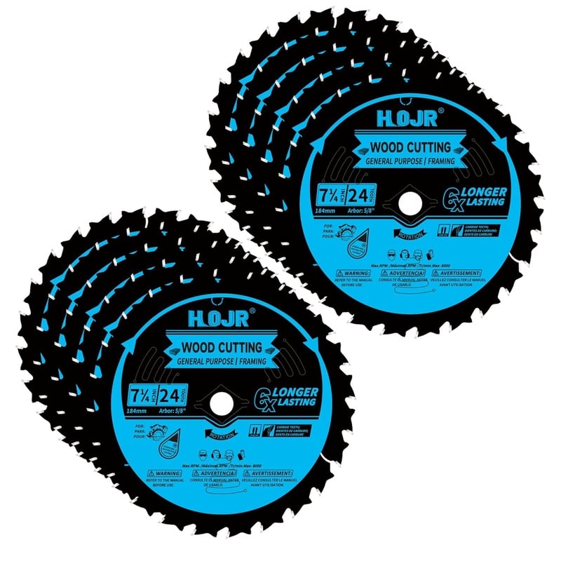 HOJR 10-Pack 7-1/4 Inch 24-Tooth 5/8