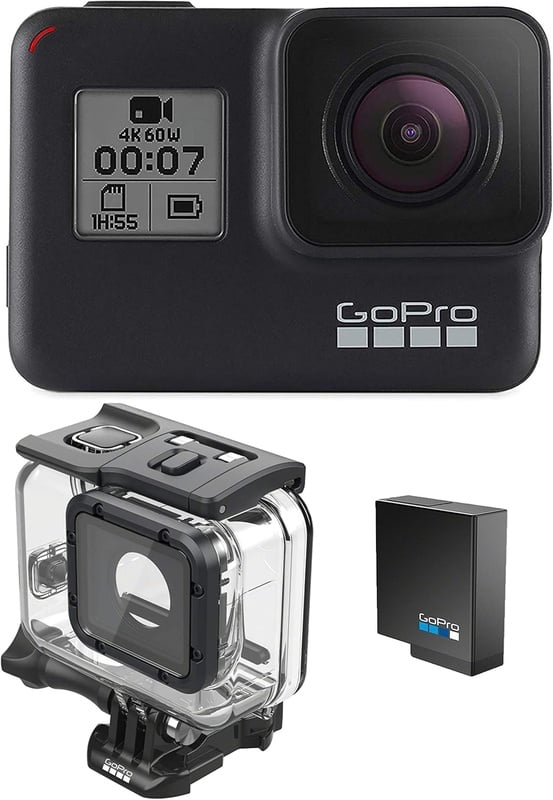 Amazon.com : GoPro HERO7 Black + Extra Battery + Super Suit Dive Housing Case - E-Commerce Packaging - Waterproof Digital Action Camera with Touch Screen 4K HD Video 12MP Photos Live Streaming Stabilization : Electronics