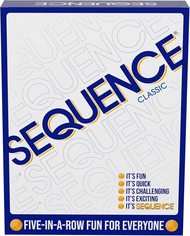 Amazon.com: SEQUENCE- Original SEQUENCE Game with Folding Board, Cards and Chips by Jax ( Packaging may Vary ) White, 10.3