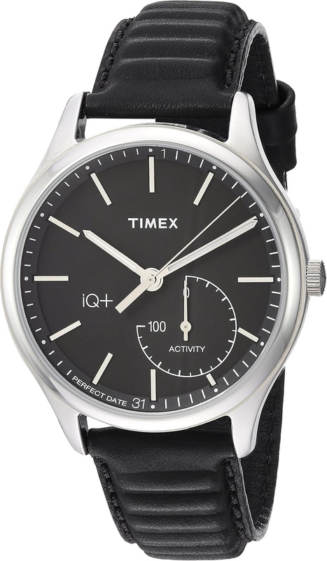 Amazon.com: Timex Men's TW2P93200 IQ+ Move Activity Tracker Black Leather Strap Smartwatch : Electronics