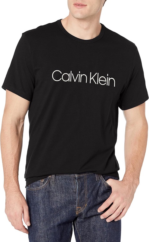 Calvin Klein Men's Chill Short Sleeve Crew Neck, Black W White Logo, L | Amazon.com