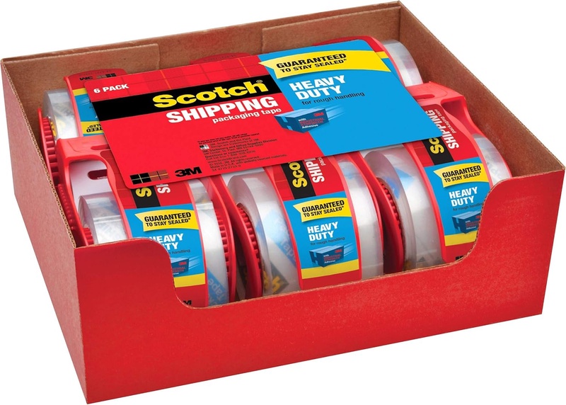 Amazon.com : Scotch Heavy Duty Packaging Tape, Packing Tape Designed for Moving, Mailing, Shipping, and Office Supplies, Strong Seal on All Box Types, 6 Rolls/Pack with Dispensers (142-6) : Packing Tape : Office Products