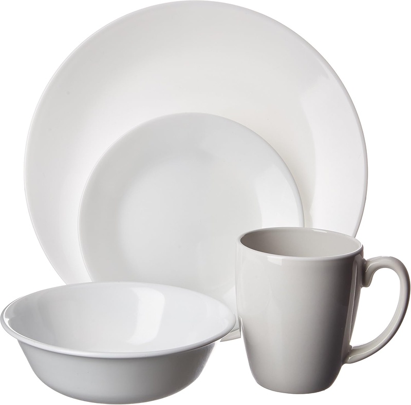 Amazon.com | Corelle Livingware 16-Piece Dinnerware Set, Winter Frost White , Service for 4 [DISCONTINUED] (1092896): White Corelle Dinnerware: Dinnerware Sets