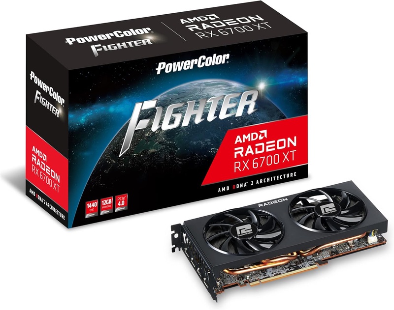 Amazon.com: PowerColor Fighter AMD Radeon RX 6700 XT Gaming Graphics Card with 12GB GDDR6 Memory, Powered by AMD RDNA 2, Raytracing, PCI Express 4.0, HDMI 2.1, AMD Infinity Cache : Electronics
