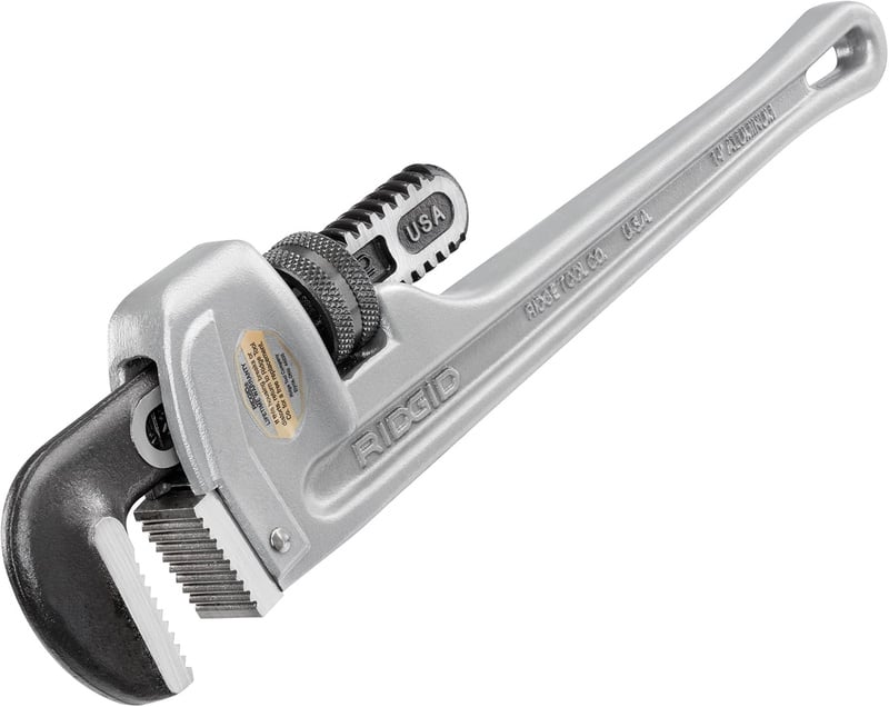 RIDGID 31095 Model 814 Aluminum Straight Pipe Wrench, 14-inch Plumbing Wrench Silver, Small - Rigid Pipe Wrenches - Amazon.com