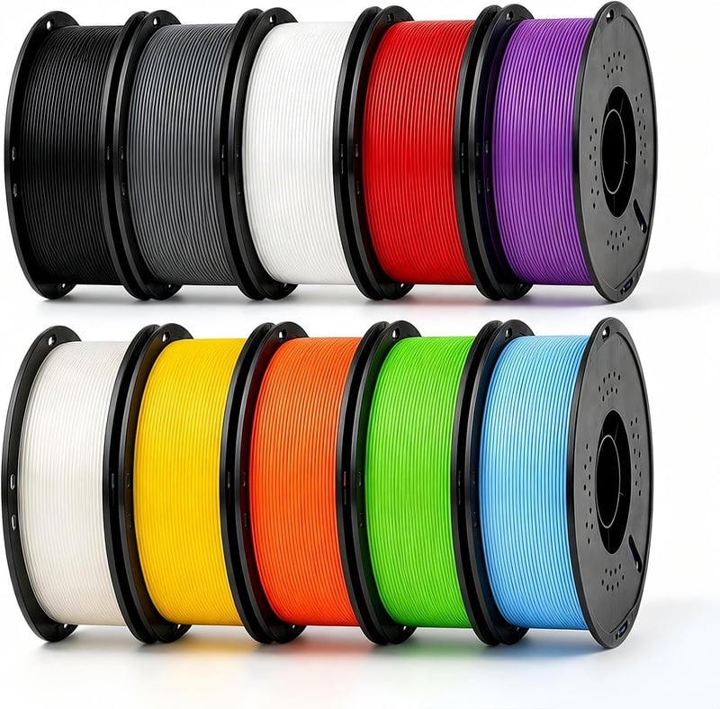 Amazon.com: UGUESS 10KG PETG 3D Filament Bundle, 1.75mm 10 Colors | 10KG Bundle, Black+White+Gray+Transparent+Red+Purple+Blue+Orange+Yellow+Green(1KG Spool) : Industrial & Scientific