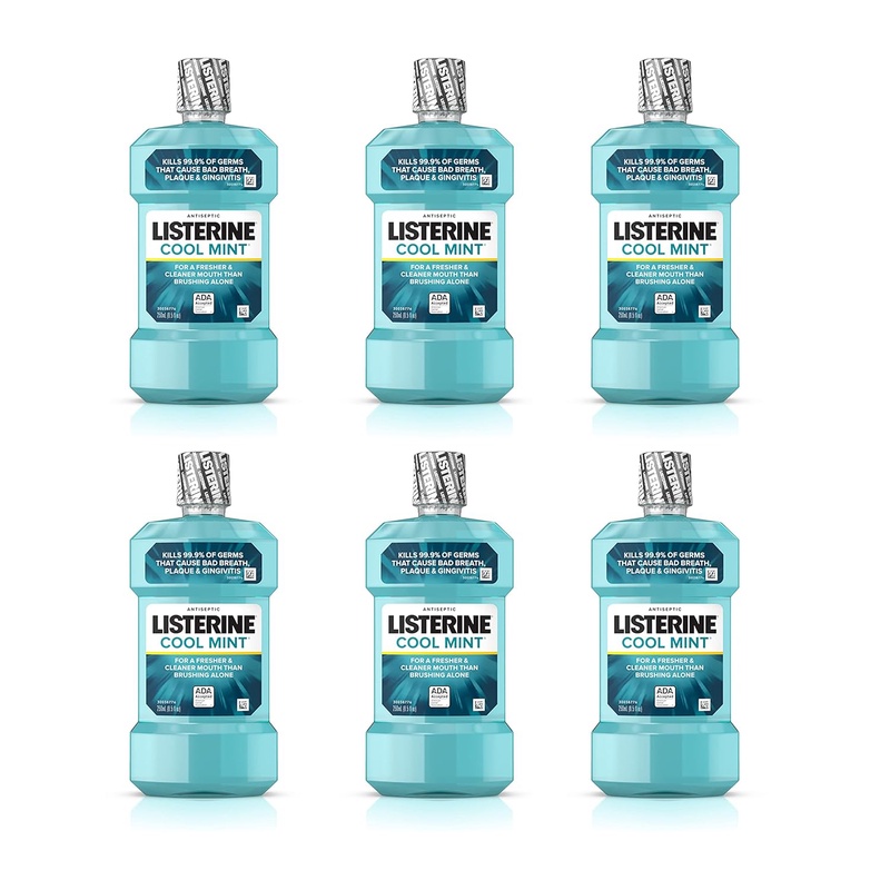 Amazon.com : Listerine Cool Mint Antiseptic Oral Care Mouthwash to Kill 99% of Germs That Cause Bad Breath, Plaque and Gingivitis, ADA-Accepted, 8.5 Fl Oz : Beauty & Personal Care