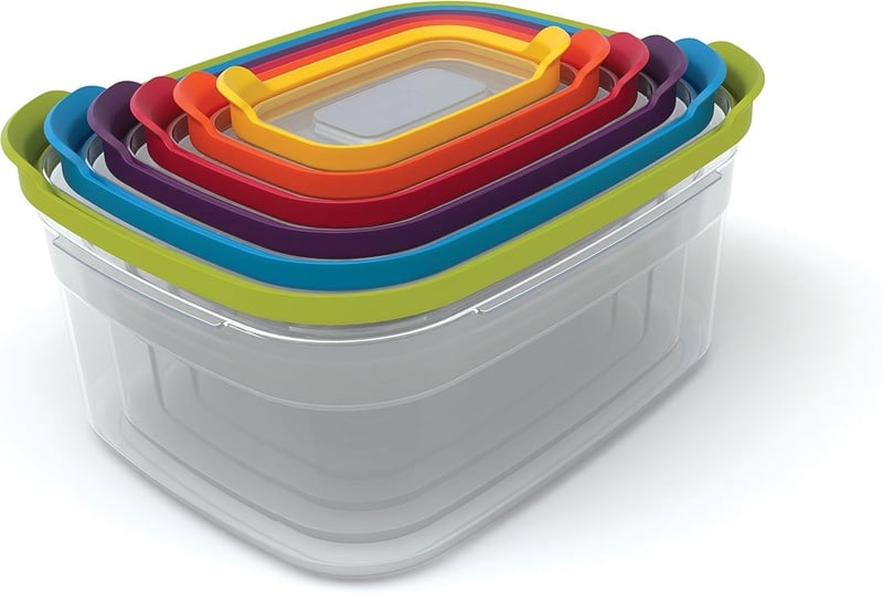 Amazon.com: Joseph Joseph Nest Plastic Food Storage Containers Set with Lids Airtight Microwave Safe, 12-Piece, Multi-color