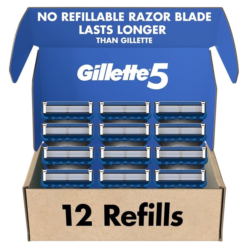 Amazon.com: Gillette5 Mens Razor Blade Refills, 12 Count, Lubrastrip for a More Comfortable Shave : Beauty & Personal Care