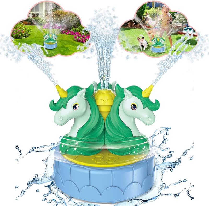 Amazon.com: Unicorn Sprinkler Toy for Kids, Water Spray Sprinkler Splash Toys for Outside, 360°Wiggle Spray Spinning Sprinkler Gift for Garden, Yard, Lawn, Kids and Pets（Green） : Toys & Games