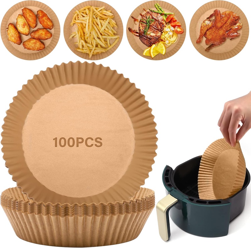 Amazon.com: 100 PCS Air Fryer Disposable Paper Liner, Air Fryer Liners Non-Stick, Round Cooking Baking Paper Oil-proof, Water-proof, Parchment Paper for Air Fryer Baking Roasting Microwave, 6.3 inch: Home & Kitchen