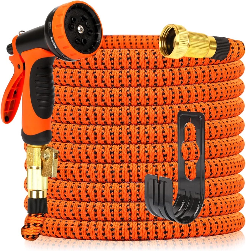 Amazon.com: Garden Hose Expandable 50ft, POBOMVOM Self-Locking Leakproof With 10 Function Spray Nozzle,3/4