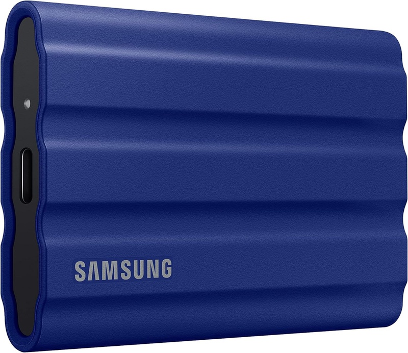 Amazon.com: SAMSUNG T7 Shield 2TB, Portable SSD, up to 1050MB/s, USB 3.2 Gen2, Rugged, IP65 Rated, for Photographers, Content Creators and Gaming, External Solid State Drive (MU-PE2T0R/AM, 2022), Blue : Electronics