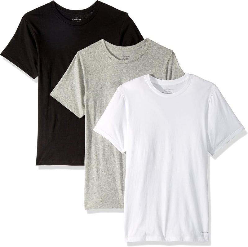 Calvin Klein Men's Cotton Classics Slim Fit Crew Neck T-Shirt, Black/Grey/White, X-Large at Amazon Men’s Clothing store