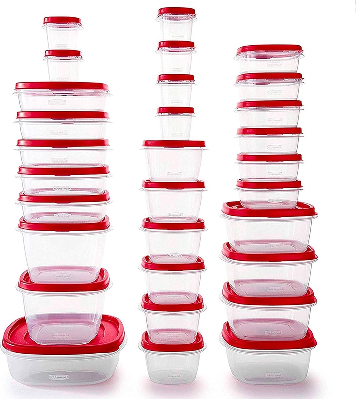 Amazon.com: Rubbermaid Easy Find Vented Lids Food Storage Containers, Set of 30 (60 Pieces Total), Racer Red: Home & Kitchen