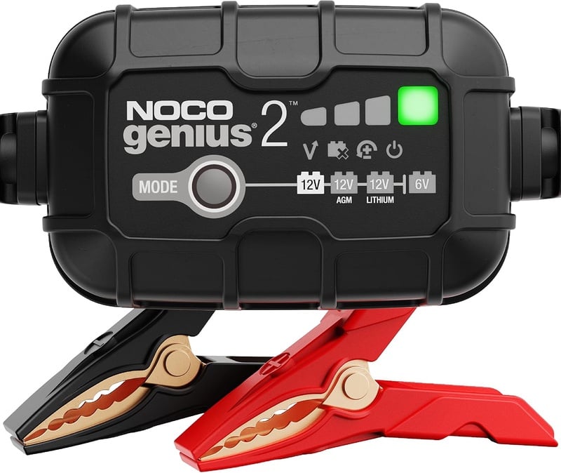 Amazon.com: NOCO GENIUS2, 2A Smart Car Battery Charger, 6V and 12V Automotive Charger, Battery Maintainer, Trickle Charger, Float Charger and Desulfator for Motorcycle, ATV, Lithium and Deep Cycle Batteries : Automotive