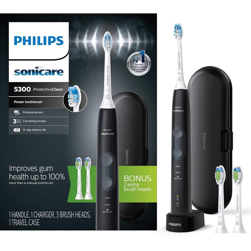 Amazon.com : Philips Sonicare ProtectiveClean 5300 Rechargeable Electric Toothbrush, HX6423/34 Black : Beauty & Personal Care