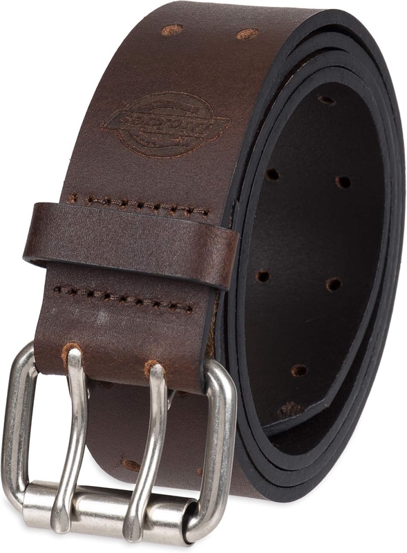 Dickies Men's Leather Double Prong Belt, Brown, 40 (Waist: 38) at Amazon Men’s Clothing store