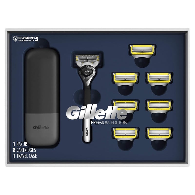 Amazon.com: Gillette ProGlide Shield Premium Edition Razors for Men, 1 Gillette Razor, 8 ProShield Razor Blade Refills, 1 Travel Case, Gift Set : Beauty & Personal Care