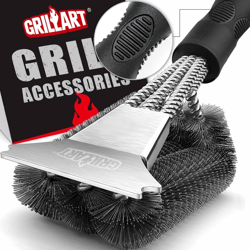 Amazon.com: GRILLART Grill Brush and Scraper, Extra Strong BBQ Cleaner Accessories, Safe Wire Bristles 18