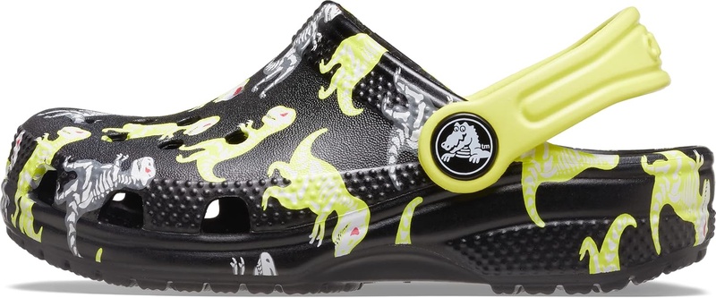 Amazon.com | Crocs Kids' Classic Graphic Clog, Dinosaur Print, 5 Toddler | Clogs & Mules