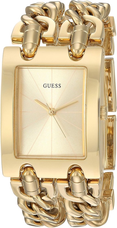 Amazon.com: GUESS Gold-Tone Multi-Chain Bracelet Watch with Self-Adjustable Links. Color: Gold-Tone (Model: U1117L2) : Clothing, Shoes & Jewelry