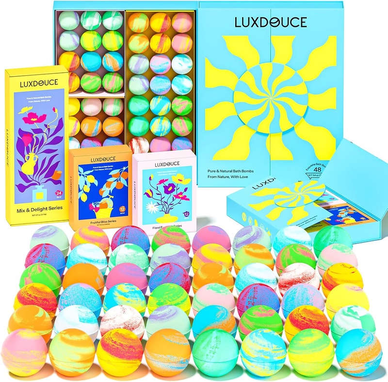 Amazon.com: 48 Pack Bath Bombs Gift Set, Aromatic Bubble Bombs with 18 Scents, SPA Relaxing & Skin Nourishing, Ideal Gift for Women on Christmas, Birthdays, Valentines : Beauty & Personal Care