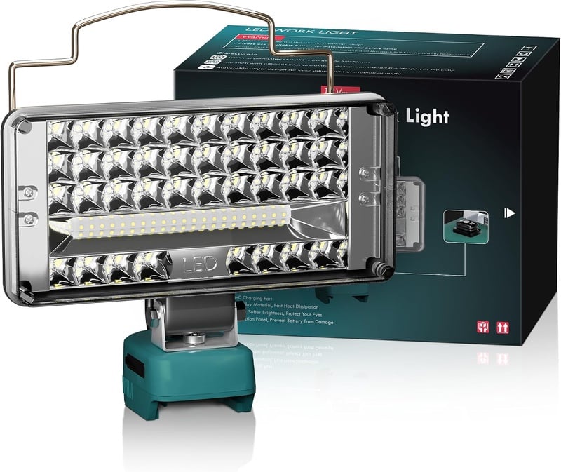 Light LED Work Light Flashlight with USB and Type-C Dual Ports Hand-held Spotlight, Rotating Head，Suitable for Makita 18v Battery(MT59D) - Amazon.com