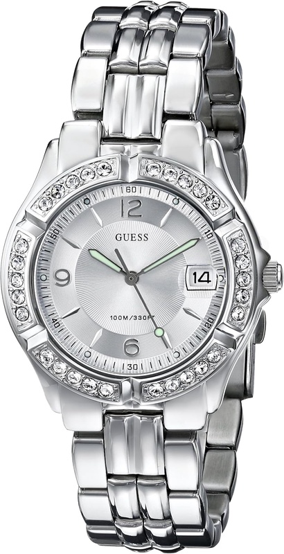 Amazon.com: GUESS Silver-Tone Bracelet Watch with Date Feature. Color: Silver-Tone (Model: G75511M) : Guess: Clothing, Shoes & Jewelry