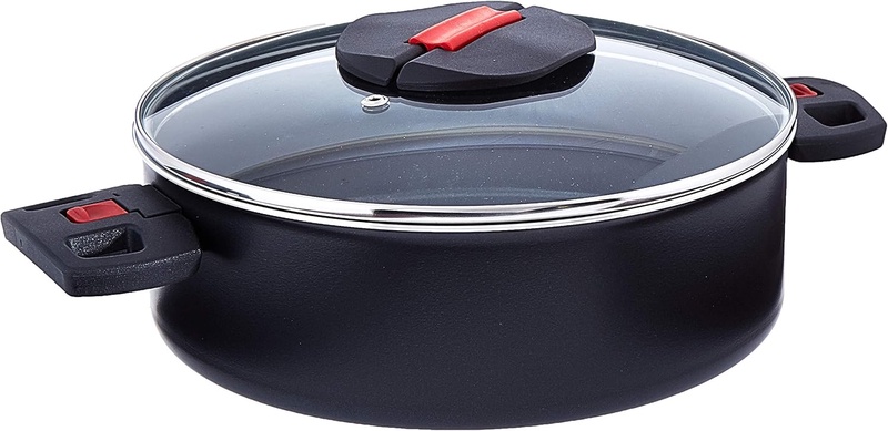 Amazon.com: Ballarini Click & Cook Nonstick Saute Pan, 4-qt, Black: Home & Kitchen