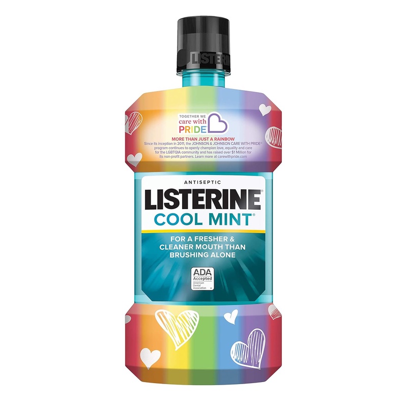 Amazon.com: Listerine Cool Mint Antiseptic Mouthwash for Bad Breath, Plaque and Gingivitis, Special Edition Care with Pride Packaging, 1L : Everything Else