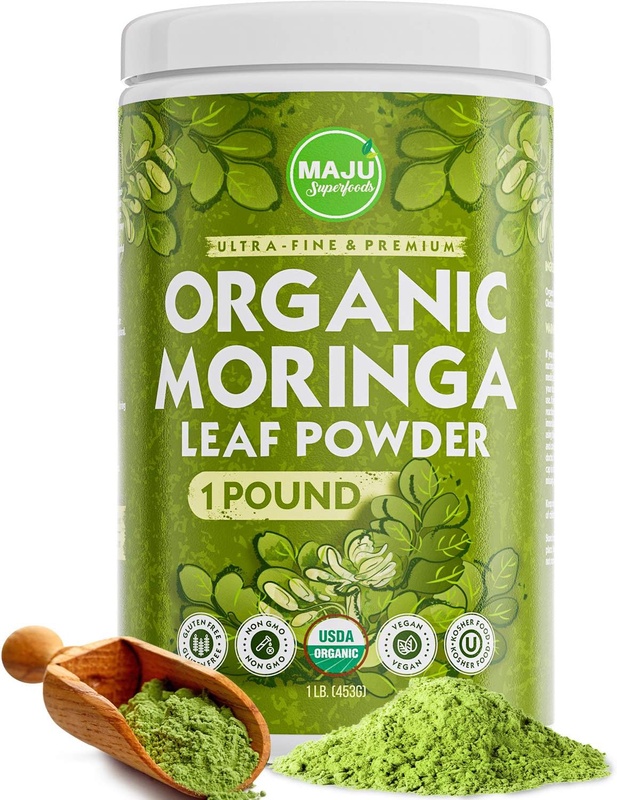 Amazon.com: MAJU's Organic Moringa Powder (1 Pound), Oleifera Leaf, Extra-Fine Quality, Dried Drumstick Tree Leaves, Tea, Smoothies, Food-Grade : Grocery & Gourmet Food