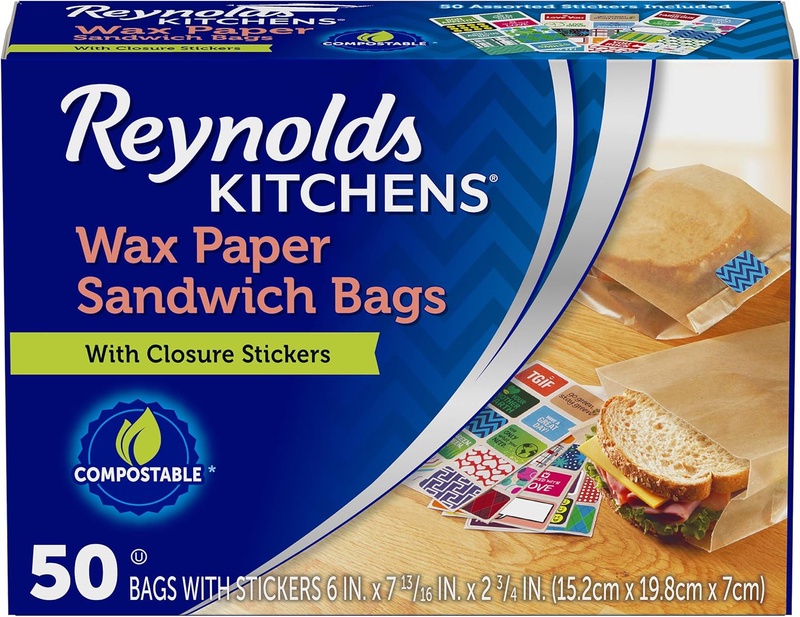 Amazon.com: Reynolds Kitchens Wax Paper Sandwich Bags - 6x7-13/16