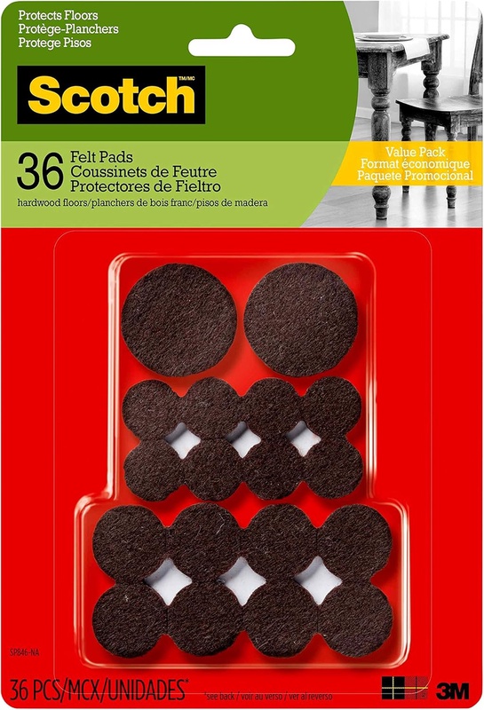 Amazon.com: Scotch Felt Furniture Pads 36 PCS Furniture Pads for Hardwood Floors, Round, Brown, Assorted Sizes Value Pack : Everything Else
