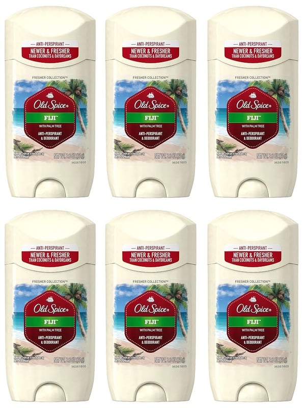 Amazon.com : Old Spice Antiperspirant and Deodorant for Men Fiji with Palm Tree Scent 2.6 Oz (Pack of 6) : Beauty & Personal Care