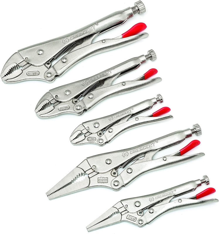 Amazon.com: Crescent 5 Pc. Curved and Long Nose Locking Plier Set - CLP5SETN-08 : Everything Else