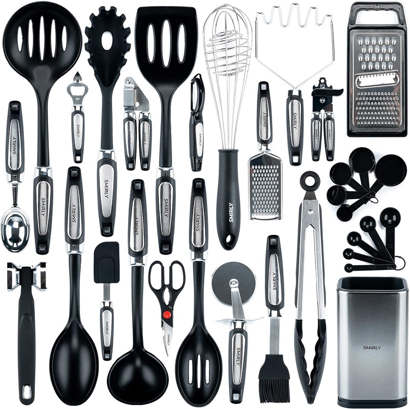 Amazon.com: SMIRLY Silicone Kitchen Utensils Set with Holder: Silicone Cooking Utensils Set for Nonstick Cookware, Kitchen Tools Set, Silicone Utensils for Cooking Set Kitchen Set for Home Kitchen Accessories Set : Home & Kitchen