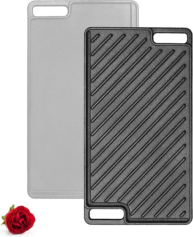 Amazon.com: 1-Piece 16.50 Inch Cast Iron Griddle Plate | Reversible Cast Iron Grill Pan for Gas Stovetop | Double Sided Used on Open Fire & in Oven | Non -Coating Pre-Seasoned: Home & Kitchen