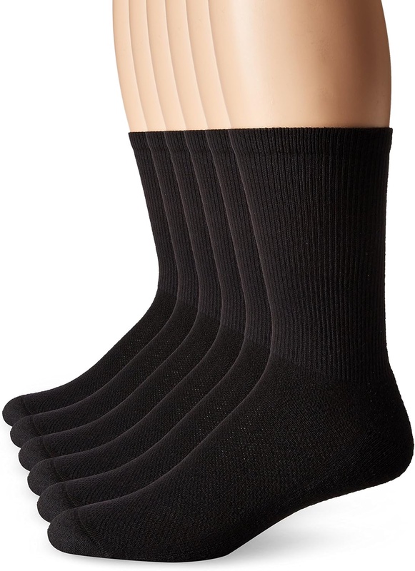 Hanes Men's FreshIQ X-Temp Comfort Cool Crew Socks, 6-Pack, Black, Shoe Size: 6-12 at Amazon Men’s Clothing store